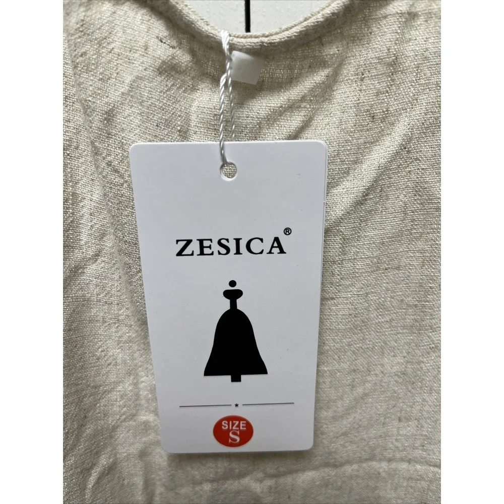 ZESICA Women's Summer Loose Sleeveless Jumpsuits Linen Adjustable Straps Oversiz